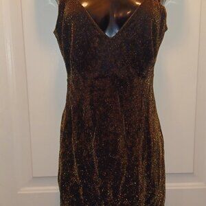 Sena, Size S, Elegant Black and Gold Glitter Dress